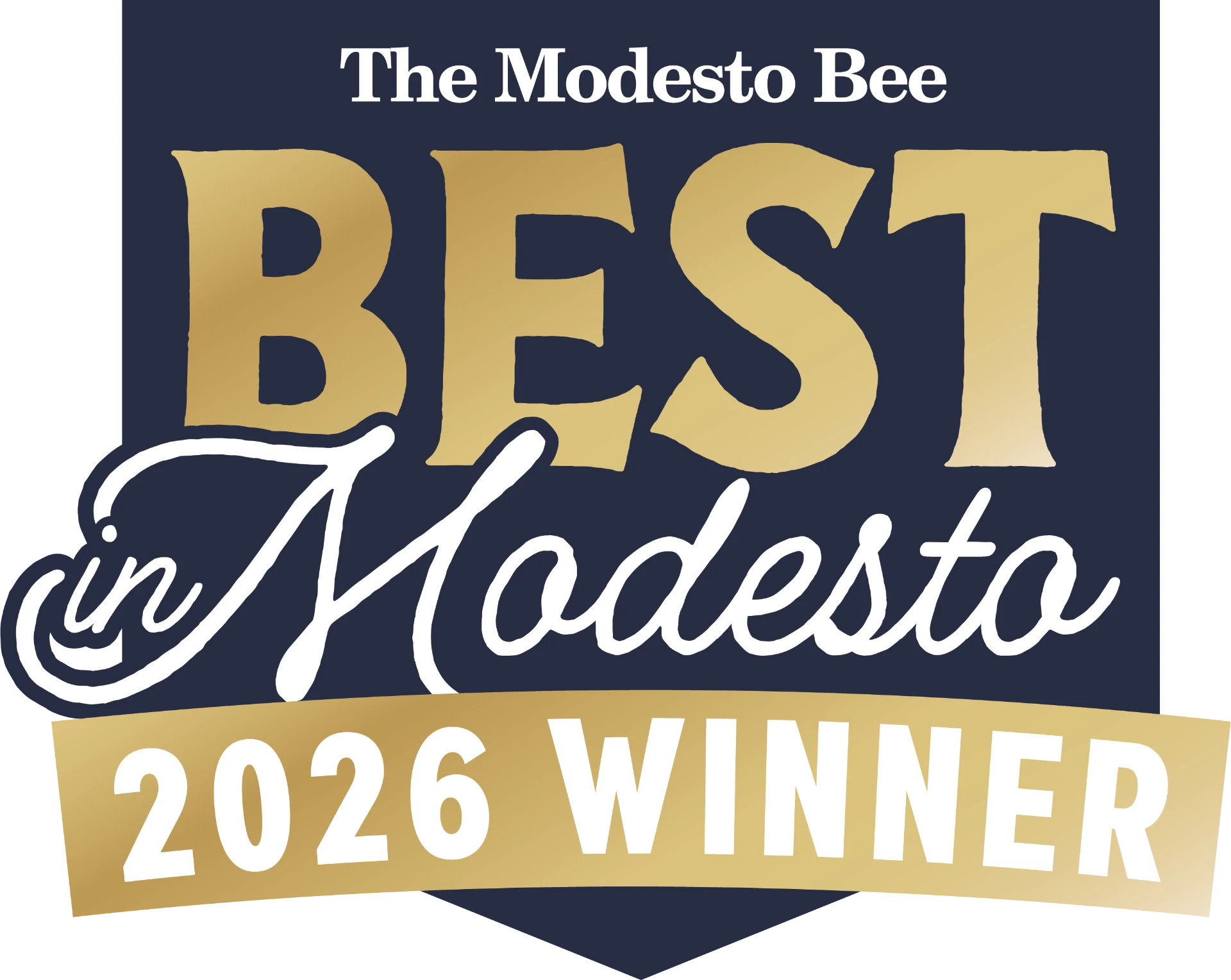 Official Best in Modesto 2026 Gold winner badge
